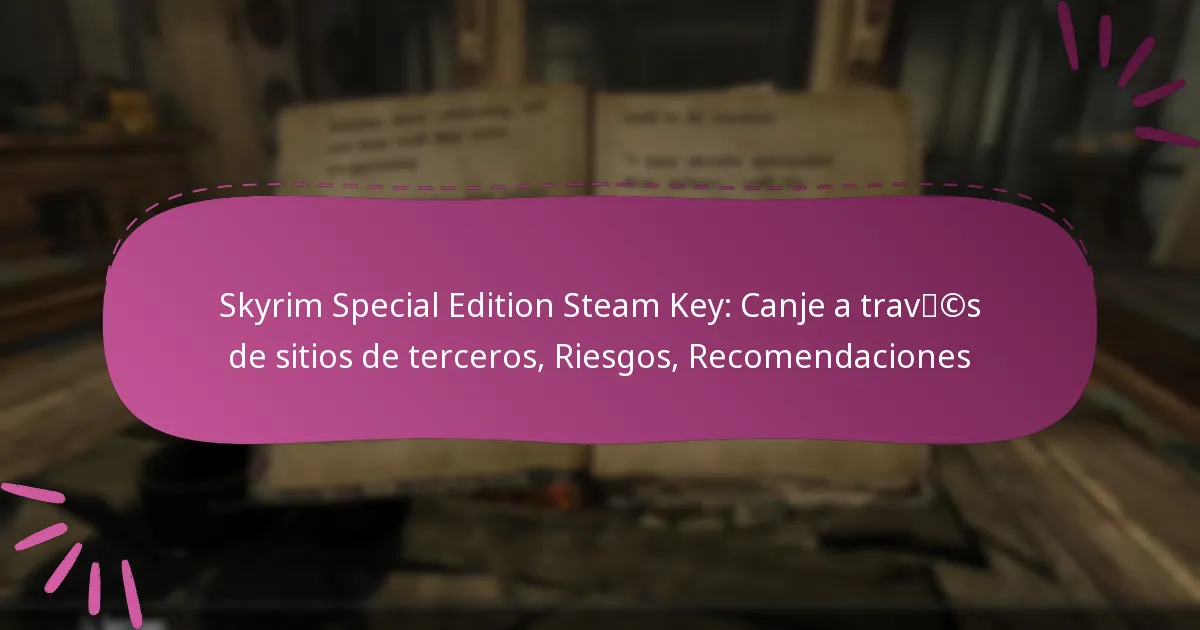 Skyrim Special Edition Steam Key: Canje a través de sitios de terceros, Riesgos, Recomendaciones